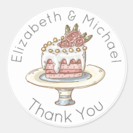 Huwelijkse Feesttaart Bedankt Favor Stickers