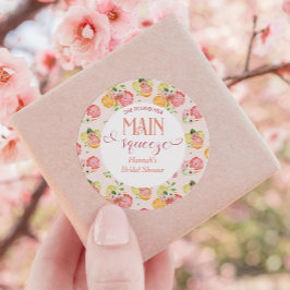 Huwelijkse Hoofdklem Citrus Bruiloft Favor Ronde Sticker