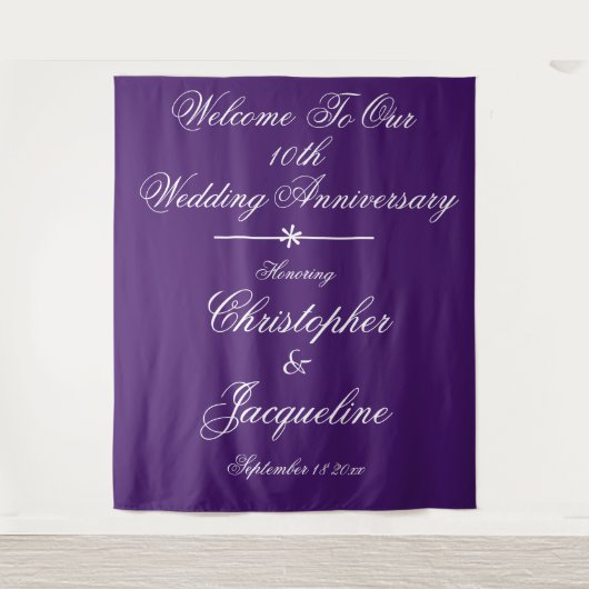 Huwelijkse Jubileum Script Fotocabine Achtergrond Wandkleed (Voorkant)