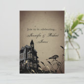 Huwelijkse Jubileum Uitnodiging Oudgotisch Huis (Staand voorkant)