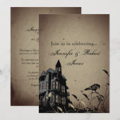 Huwelijkse Jubileum Uitnodiging Oudgotisch Huis (Voorkant / Achterkant)