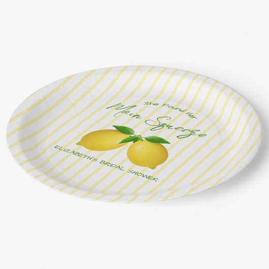 Huwelijkse Lemon Bruiloftsfeest Papieren Bordje (Gekanteld)