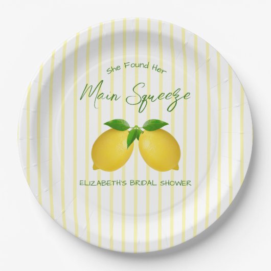 Huwelijkse Lemon Bruiloftsfeest Papieren Bordje (Voorkant)