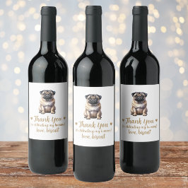 Huwelijkse Pug Hond Ik Doe Te Veel Wijnlabel Wijn Etiket