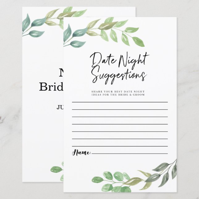 Huwelijkse Trouwdag Avond Suggesties Groene ogen (Voorkant / Achterkant)