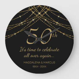 Huwelijkse Trouwdag Gouden Draad Grote Klok