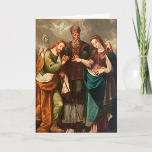 Huwelijkse Trouwdag Mary Joseph Verloving Kaart (Voorkant)