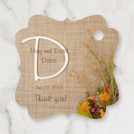 Huwelijkse Trouwkaart met Herfstbloemen Bedankjes Labels