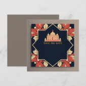 Huwelijkse uitnodiging Indiaas thema save the date (Voorkant / Achterkant)