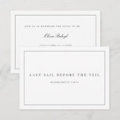 Huwelijkse uitnodiging voor een moderne witte vrij (Voorkant / Achterkant)