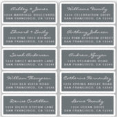 Huwelijkse uitnodigingslabels in kalligrafie voor  sticker (Voorkant)