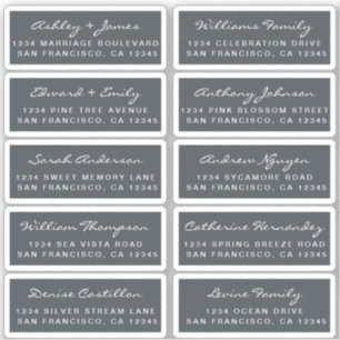 Huwelijkse uitnodigingslabels in kalligrafie voor  sticker