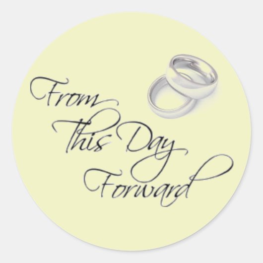 Huwelijksenvelop en geschenkzegels ronde sticker (Voorkant)