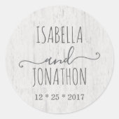 Huwelijksenvelopzegel | Rustieke romantiek Ronde Sticker (Voorkant)