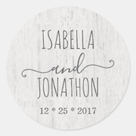 Huwelijksenvelopzegel | Rustieke romantiek Ronde Sticker