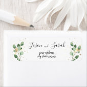 huwelijkseucalyptus en goudsplash etiket (Insitu)