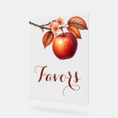 Huwelijksfavorieten voor herfstthema met appel acryl bord (Hoek)