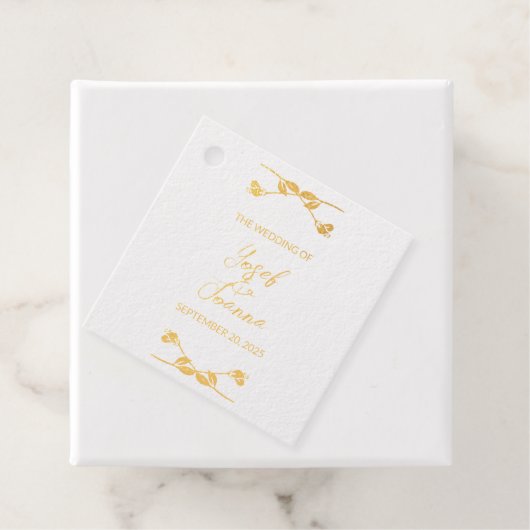 Huwelijksfavorietlabels van folie bedankjes labels (Met doos)