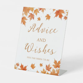 Huwelijksfeest Advies en Wensen voor de Herfst Reclamebord Met Voetstuk