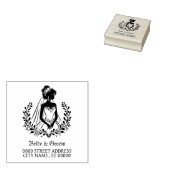 Huwelijksfeest Bloemen Bruid Decoratie Elegant Rubberstempel (Gestempeld)