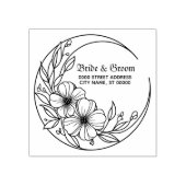 Huwelijksfeest Bloemen Maan Mailing Decor Elegant Rubberstempel (Afrduk)