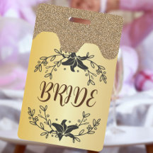 Huwelijksfeest bruid badge lint