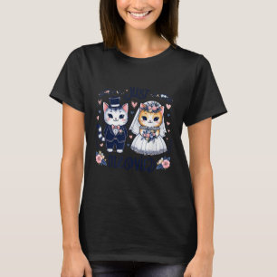 Huwelijksfeest Bruid Bruidegom Katten Alleen M T-shirt