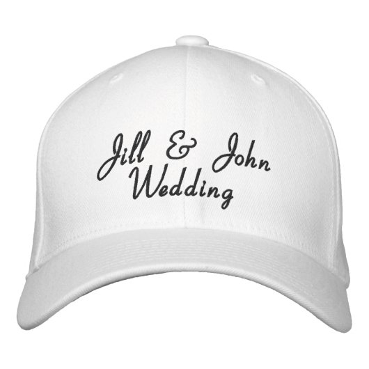 Huwelijksfeest Bruid & Bruidegom Namen Wit Pet (Voorkant)