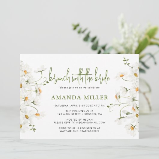 Huwelijksfeest Bruidsborrel Bruiloft brunch uitnod Kaart (Staand voorkant)