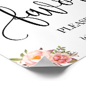 Huwelijksfeest bruiloft boho chic roze favoriete c poster (Hoek)