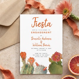 Huwelijksfeest Cactus Bloemen Waterverf Schrift Kaart