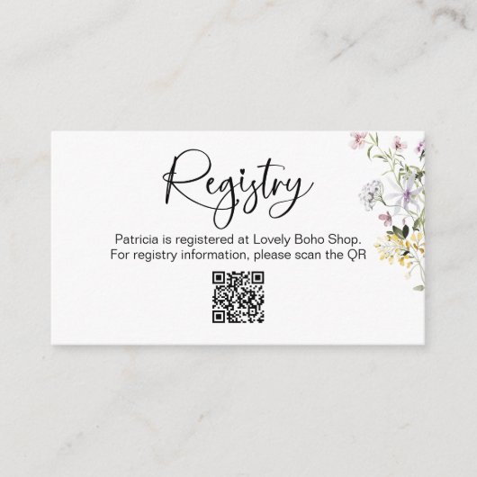 Huwelijksfeest Cadeauregister QR-kaart Insteek Informatiekaartje (Voorkant)
