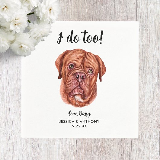 Huwelijksfeest cocktail servetten voor honden