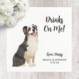 Huwelijksfeest cocktail servetten voor honden