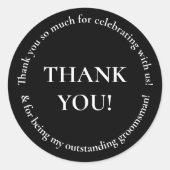 Huwelijksfeest Dank u Huwelijksgunst Sticker (Voorkant)