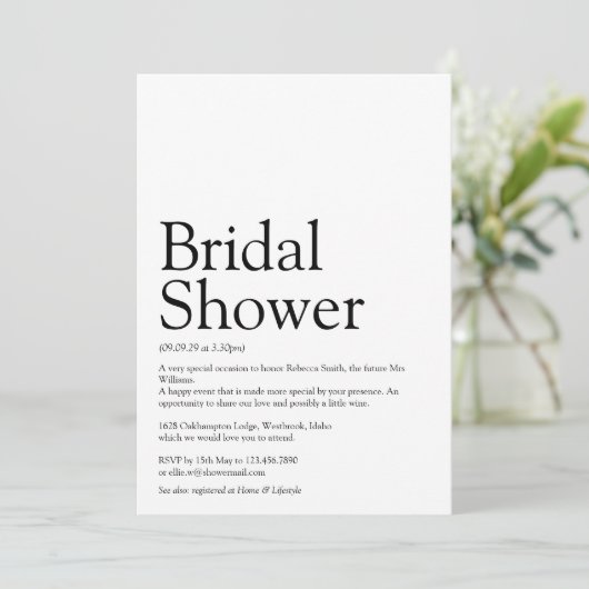 Huwelijksfeest Definitie Zwart En Wit Kaart (Staand voorkant)