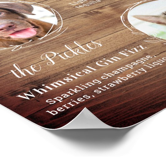 Huwelijksfeest Drinken voor Huisdieren Met Eigen F Poster (Hoek)