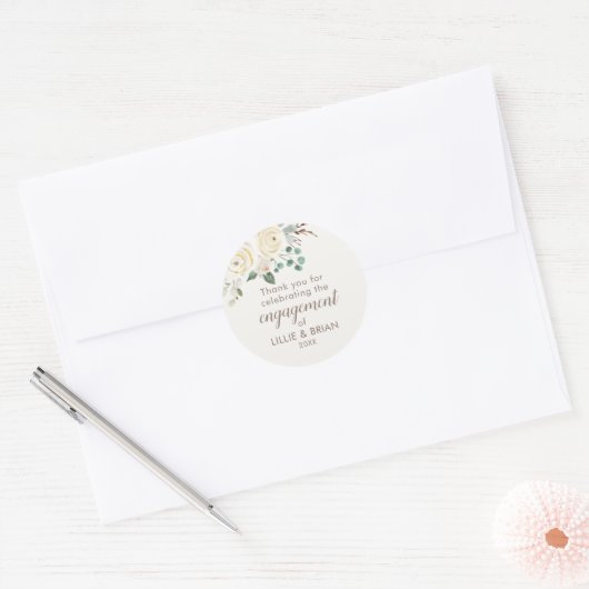 Huwelijksfeest Droom Wit Bloem Sticker (Envelop)