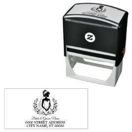 Huwelijksfeest Elegante Bloemenbruid Zelfinktende Stempel