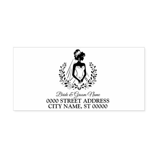 Huwelijksfeest Elegante Bloemenbruid Zelfinktende Stempel (Design)