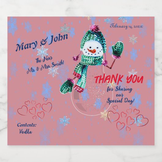 Huwelijksfeest Evenement Likeurfles Etiket (Enkel label)