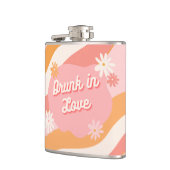 Huwelijksfeest Favor Retro Roze Dronken van Liefde Heupfles (Links)