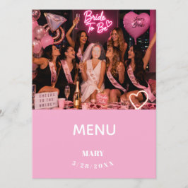 Huwelijksfeest Foto Menu Bleekroze