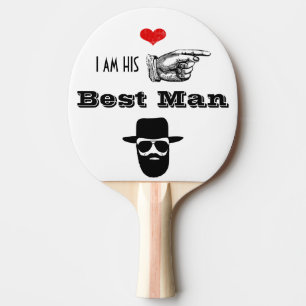 Huwelijksfeest Foto Rekwisieten Hipster Snor Baard Tafeltennisbatje