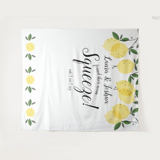 Huwelijksfeest Fotobackdrop Hoofdsqueeze Citroenen Wandkleed (Voorkant (horizontaal))