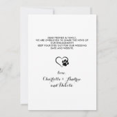 Huwelijksfeest Fotografie met Hond Modern Engageme Aankondiging (Achterkant)