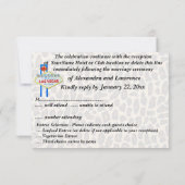 Huwelijksfeest Gast RSVP Luipaardprint Las Vegas Kaart (Achterkant)