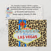 Huwelijksfeest Gast RSVP Luipaardprint Las Vegas Kaart (Voorkant / Achterkant)