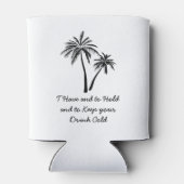 Huwelijksfeest gunsten Palm Tree Beach Meisjes Wee Blikjeskoeler (Achterkant)