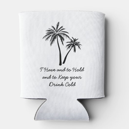 Huwelijksfeest gunsten Palm Tree Beach Meisjes Wee Blikjeskoeler (Achterkant)